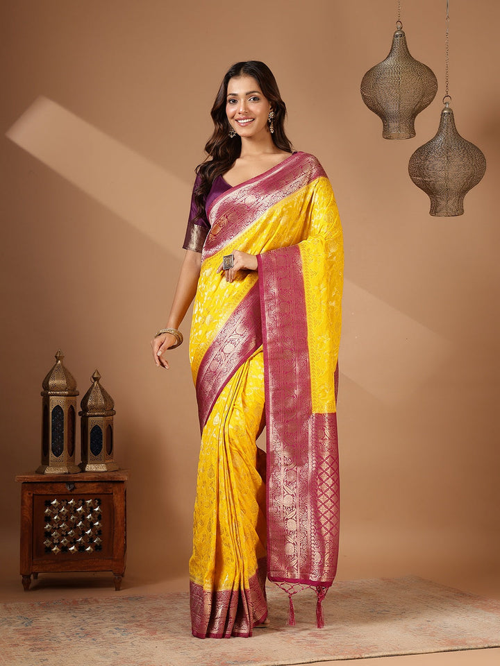 Plain Crepe Saree