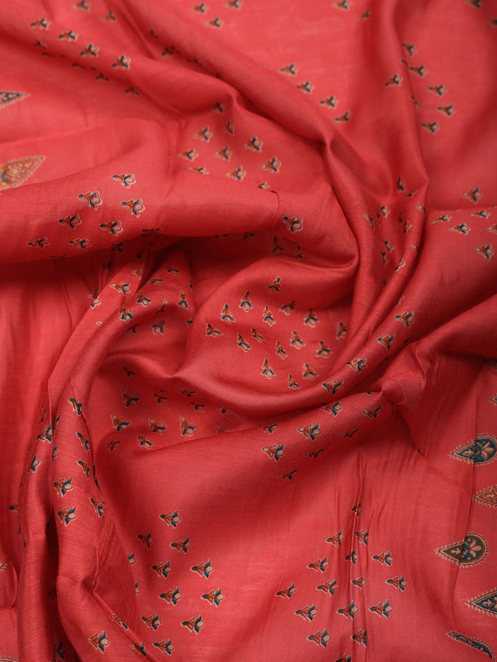 Printed Cotton Blend Unstitched Suit With Pant &amp; Dupatta