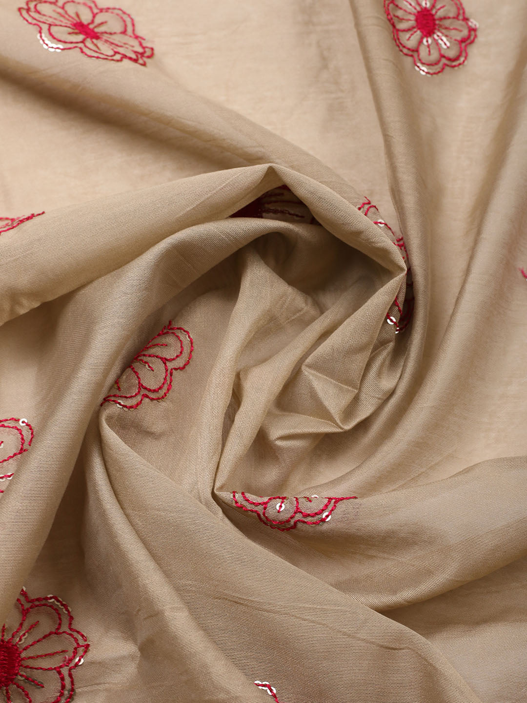Embroidered Cotton Unstitched Suit With Pant &amp; Dupatta