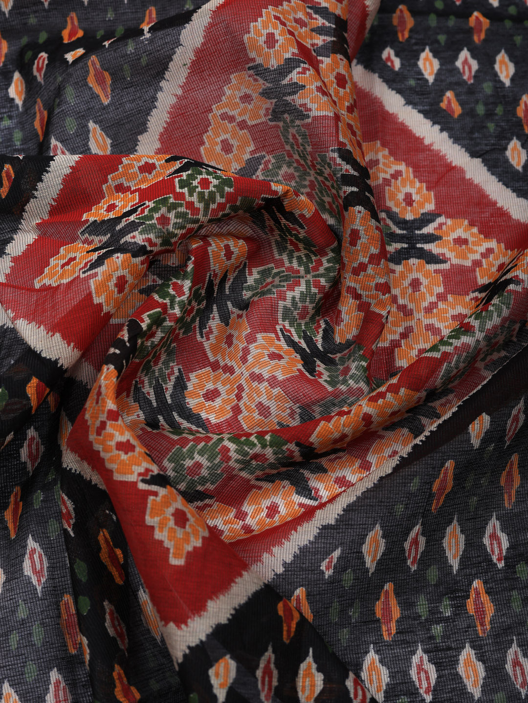 Embroidered Cotton Blend Unstitched Suit With Pant &amp; Dupatta