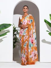 Floral Printed Georgette Saree