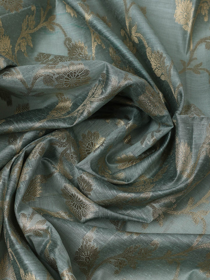 Woven Design Chanderi Unstitched Suit With Pant &amp; Dupatta