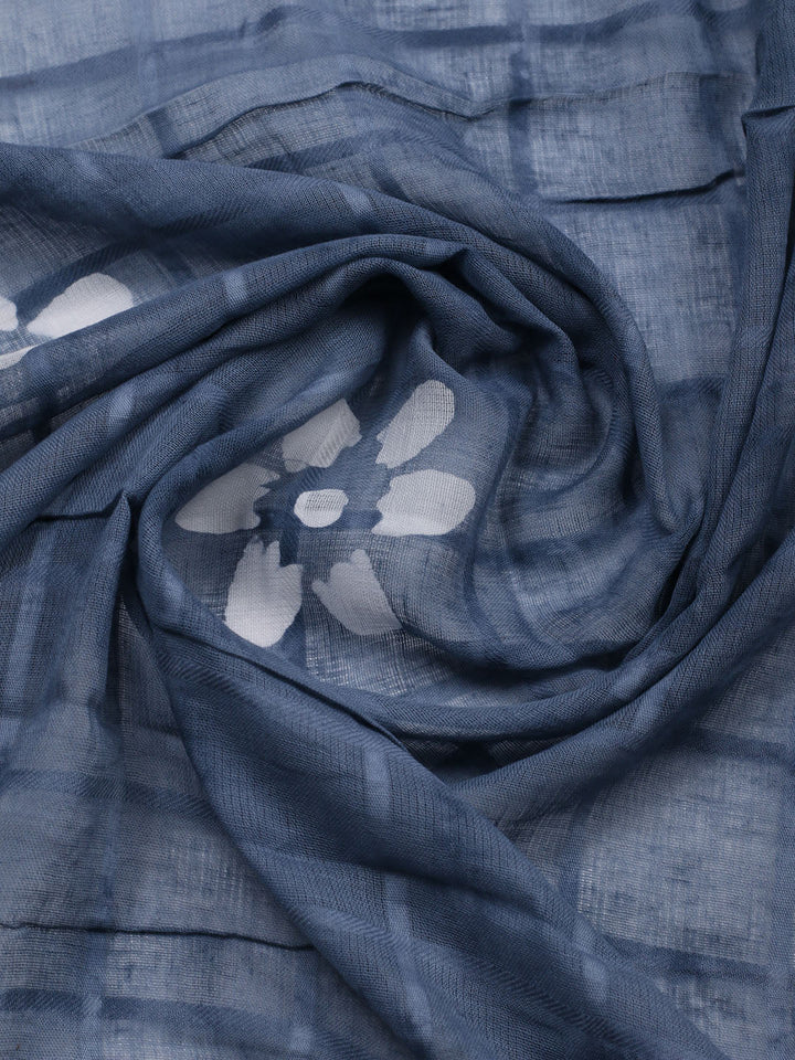 Printed Cotton Blend Unstitched Suit With Pant &amp; Dupatta