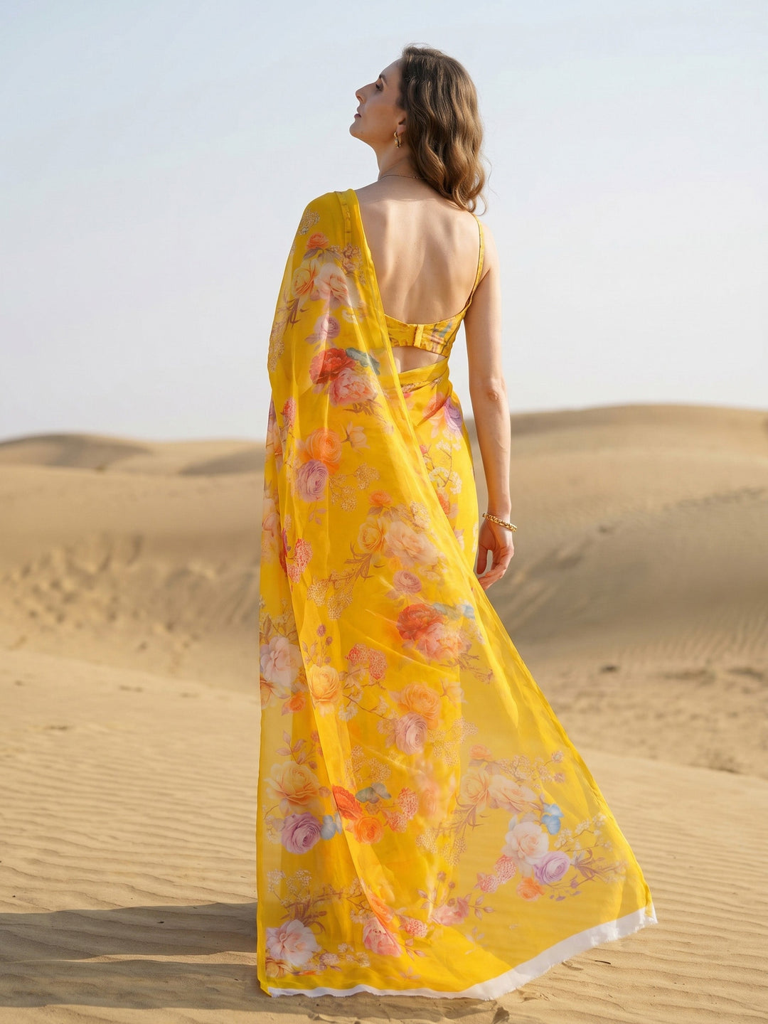 Digital Print Chiffon Saree