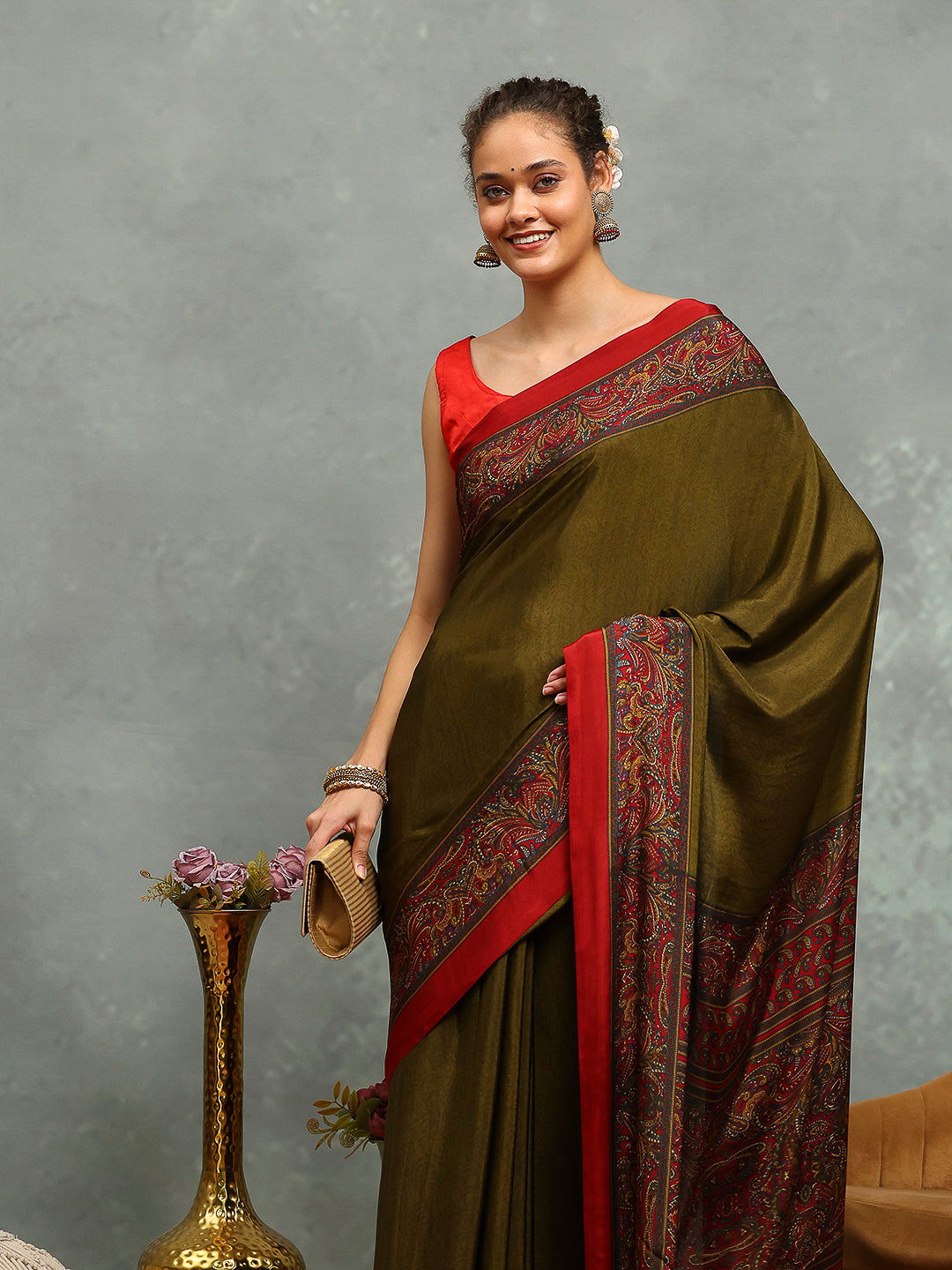 Digital Printed Crepe Saree