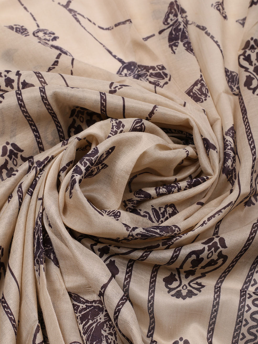 Printed Cotton Blend Unstitched Suit With Dupatta