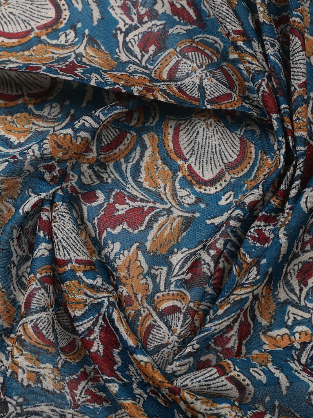 Printed Cotton Blend Unstitched Suit With Pant &amp; Dupatta
