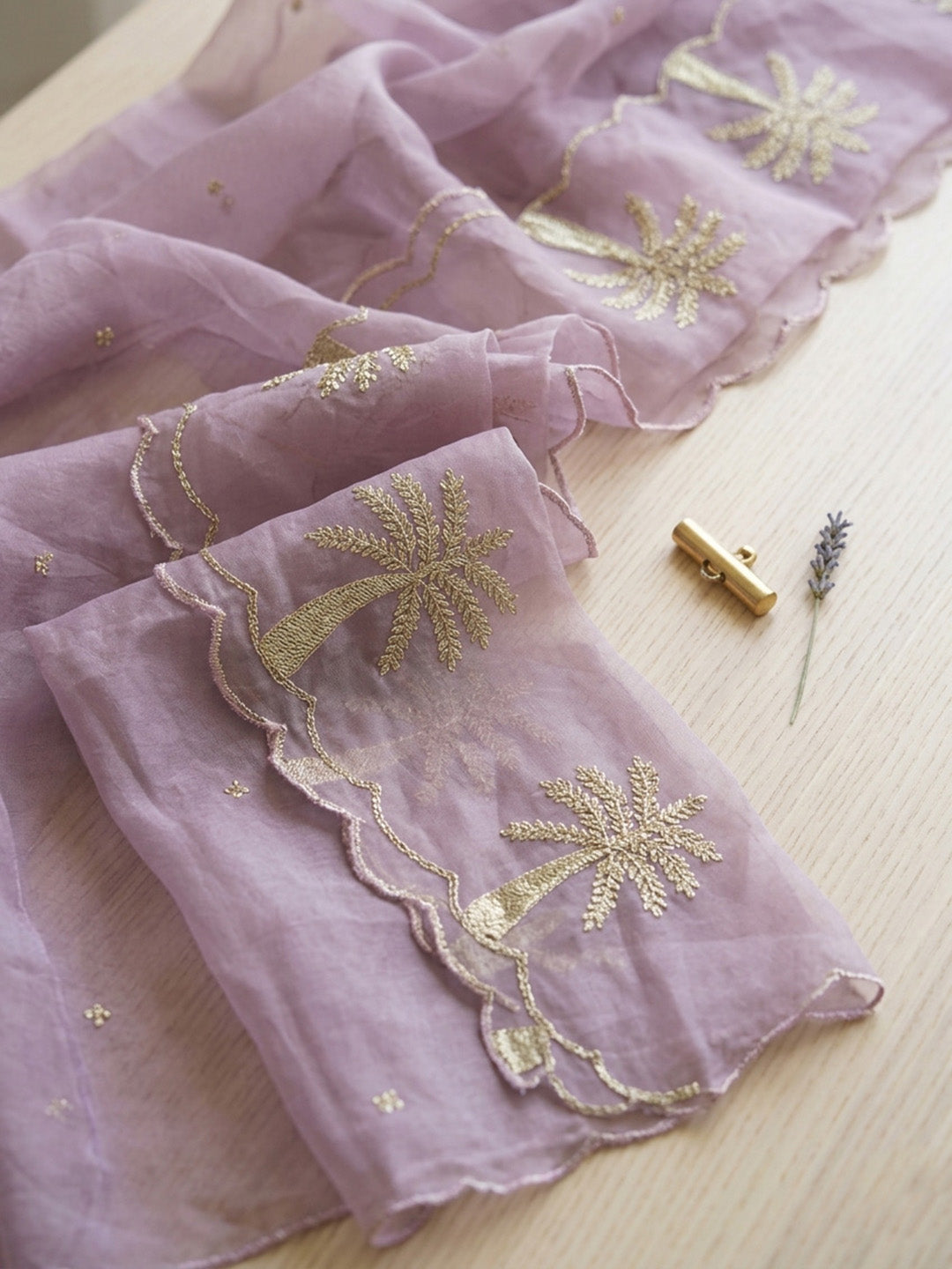 Embroidered Chanderi Unstitched Suit With Pant &amp; Dupatta
