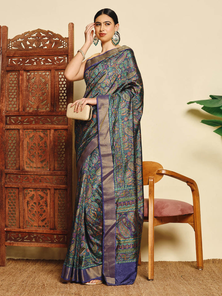 Paisley Printed Art Silk Saree