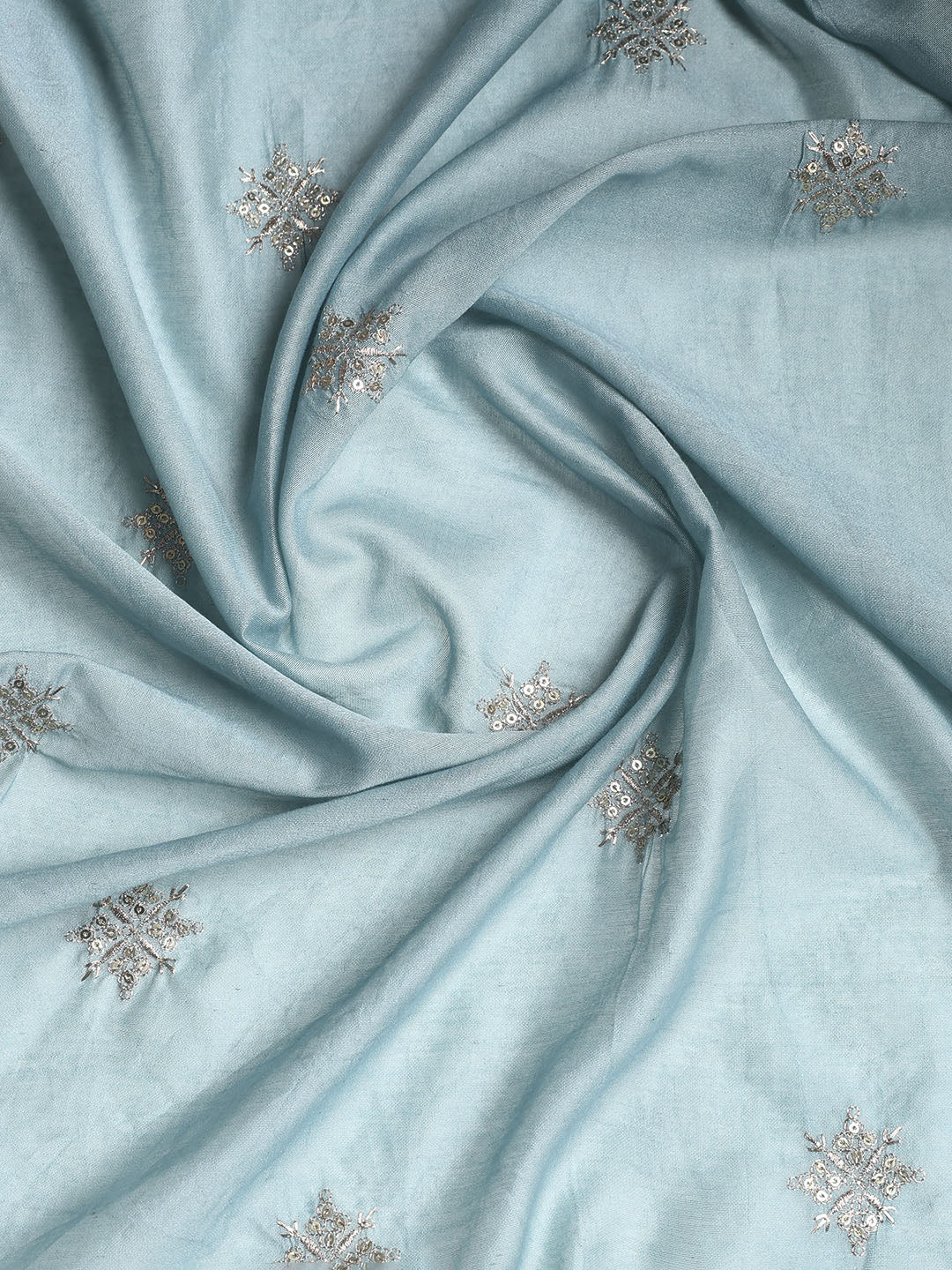 Sequence Work Chanderi Unstitched Suit With Dupatta