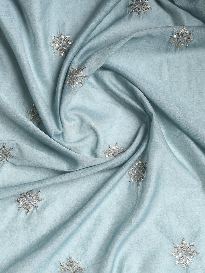 Sequence Work Chanderi Unstitched Suit With Dupatta