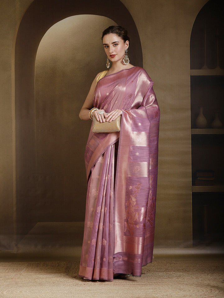 Woven Design Linen Blend Saree