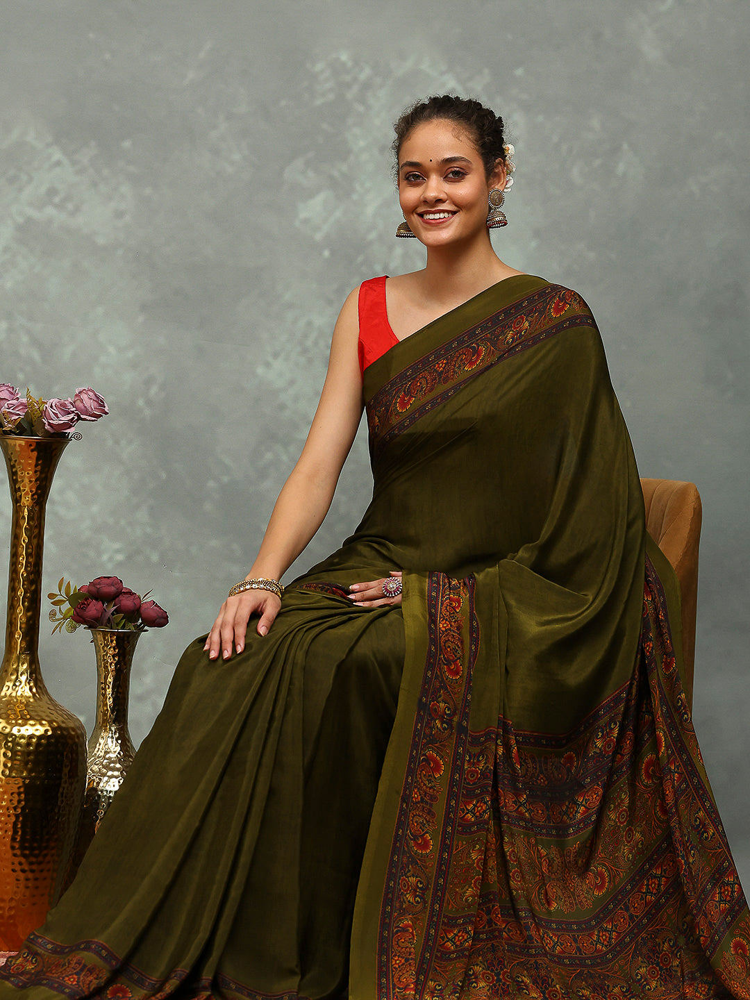 Digital Printed Crepe Saree