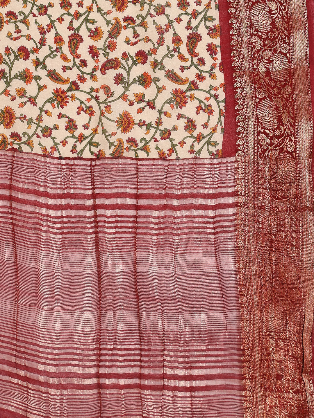 Digital Printed Cotton Blend Woven Saree