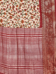Digital Printed Cotton Blend Woven Saree