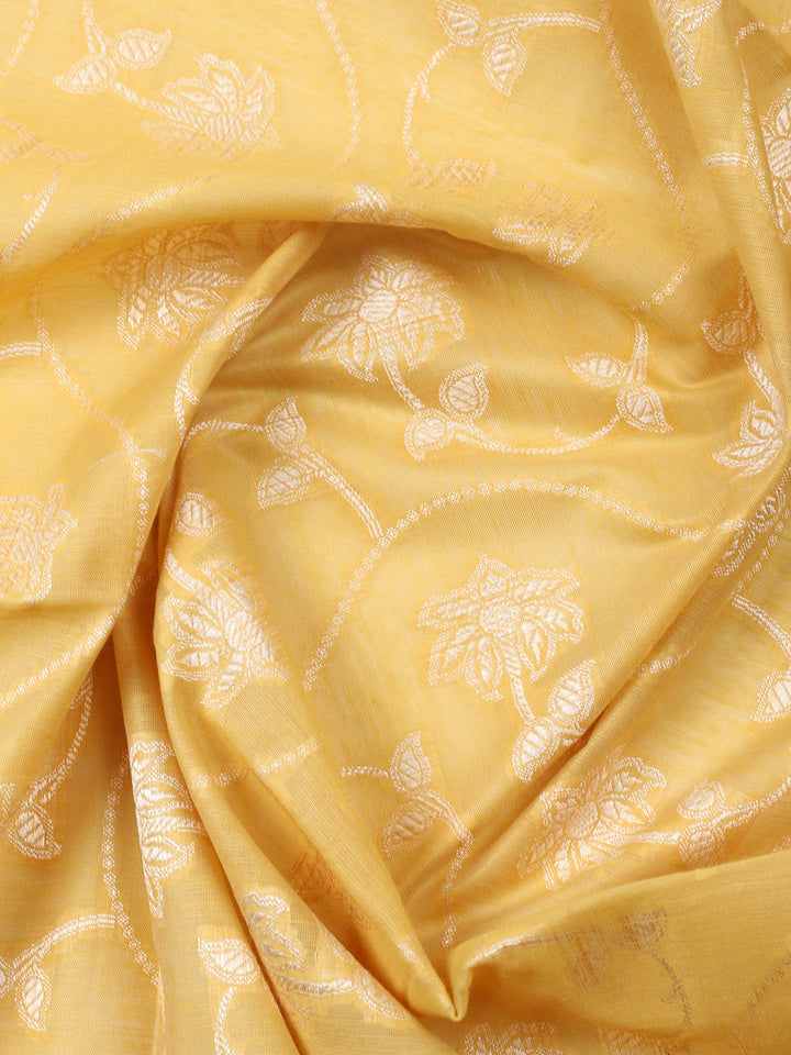 Woven Design Chanderi Unstitched Suit With Pant &amp; Dupatta
