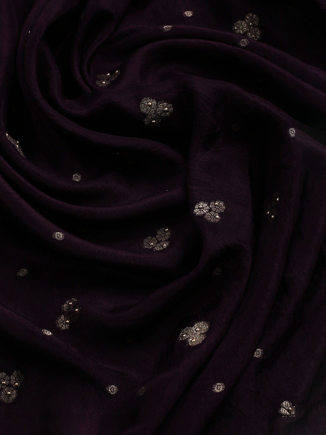 Embroidered Art Silk Unstitched Suit With Dupatta