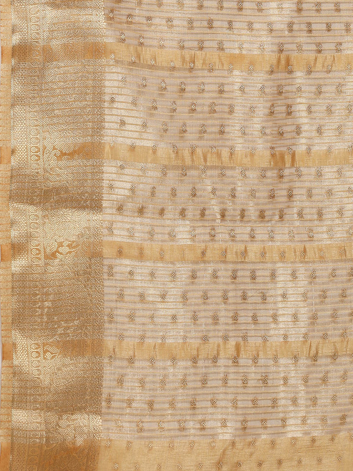 Zari Border Booti Art Silk Woven Saree