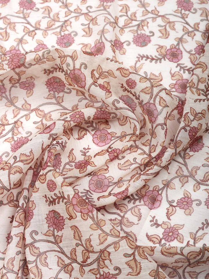 Embroidered Cotton Blend Unstitched Suit With Pant &amp; Dupatta