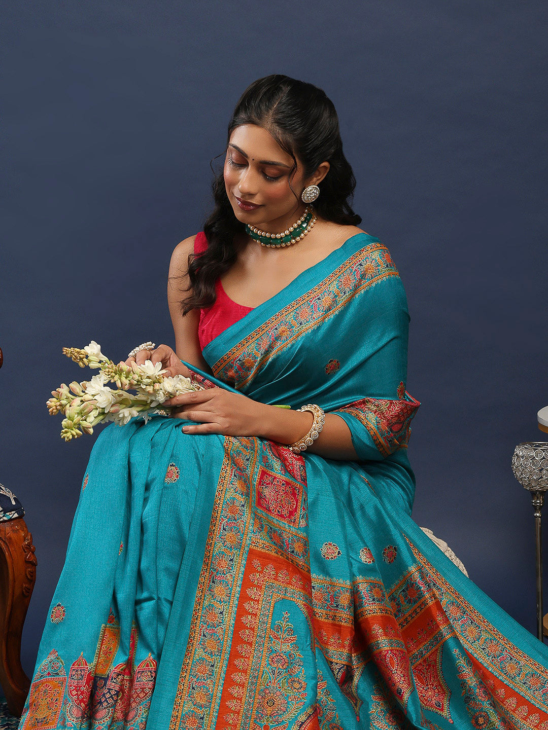 Digital Printed Art Silk Saree
