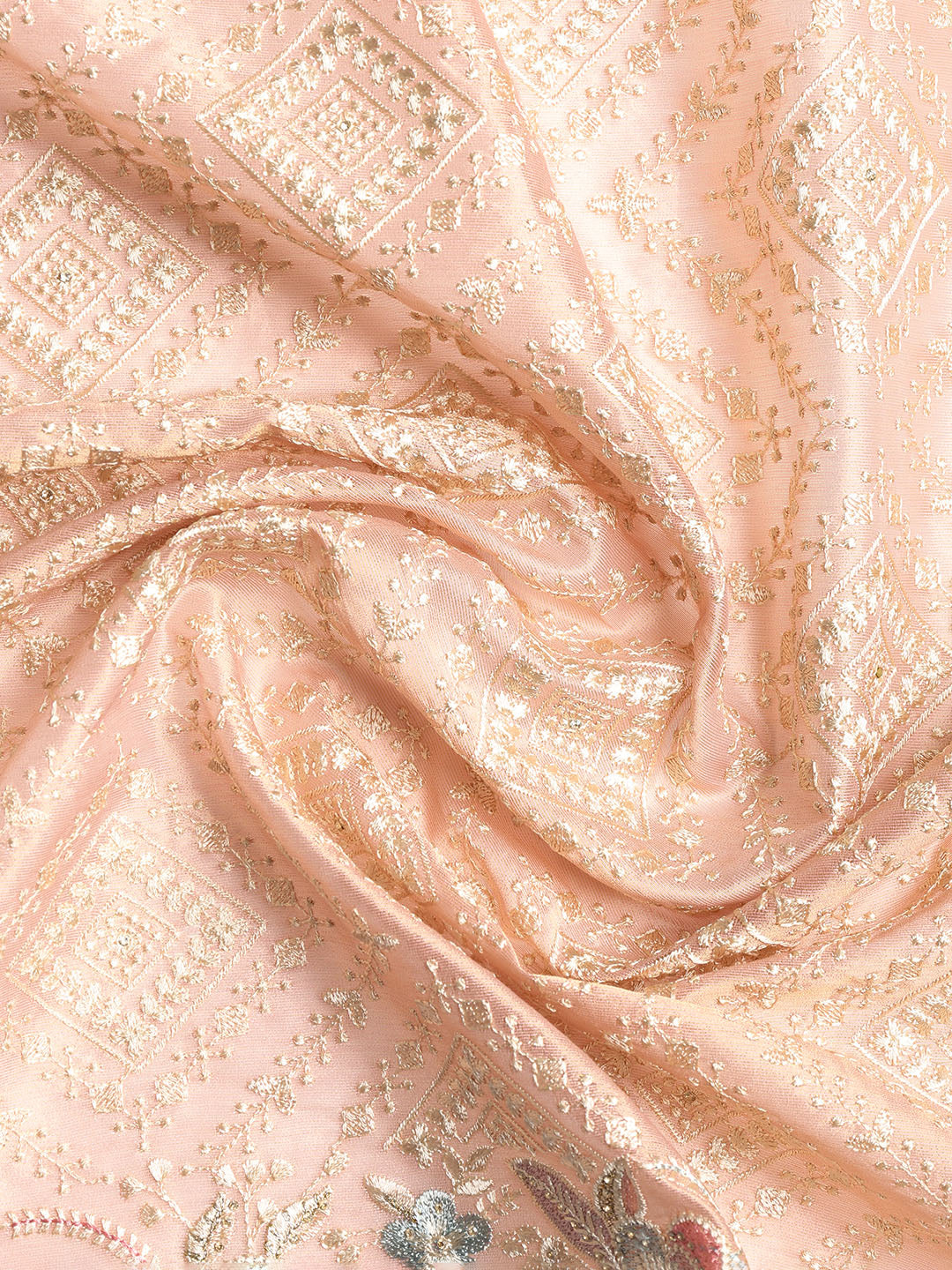 Embroidered Tissue Unstitched Suit With Dupatta