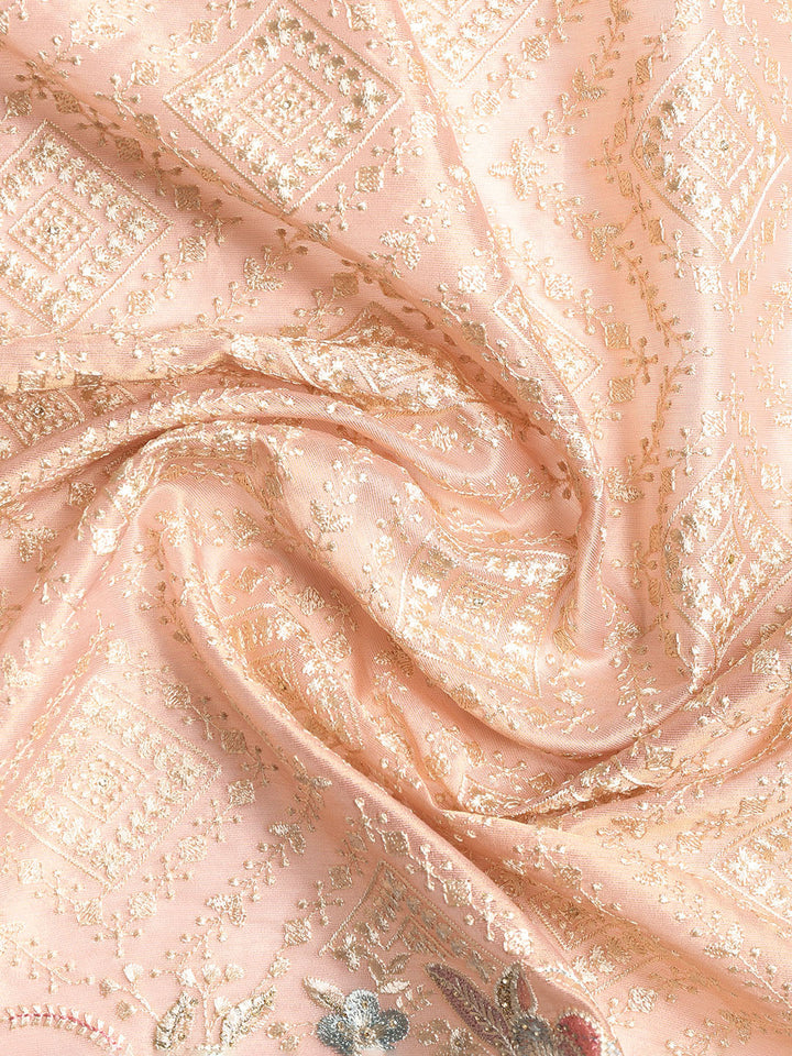 Embroidered Tissue Unstitched Suit With Dupatta