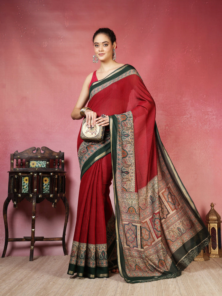 Printed Art Silk Saree