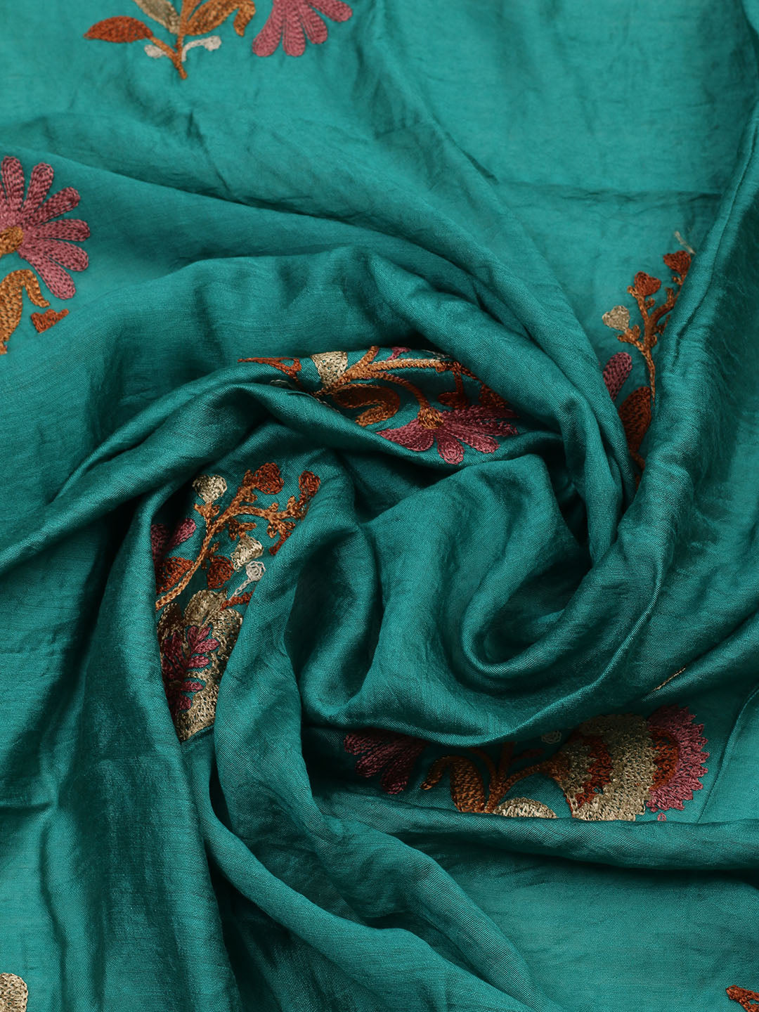 Embroidered Cotton Blend Unstitched Suit With Pant &amp; Dupatta