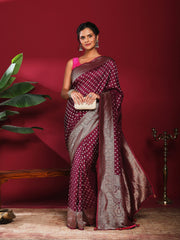 Woven Design Satin Saree