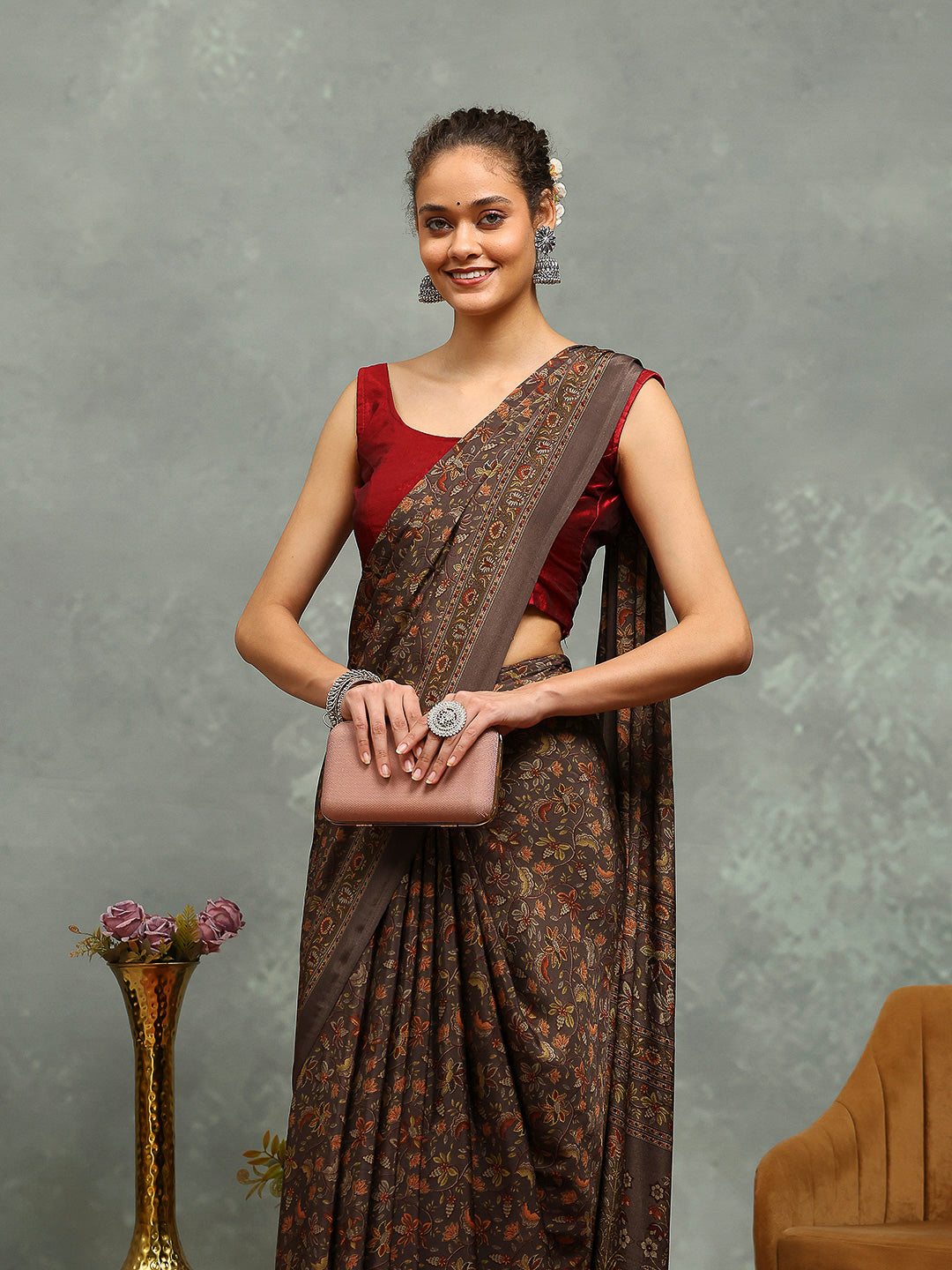 Digital Printed Crepe Saree