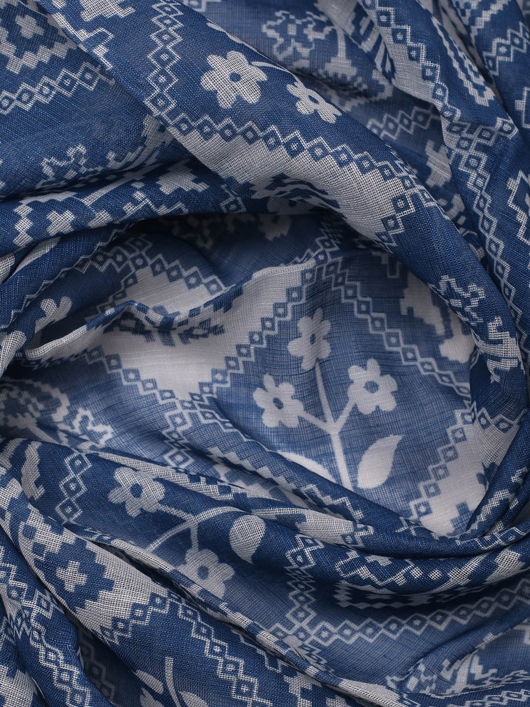 Embroidered Linen Blend Unstitched Suit With Pant &amp; Dupatta