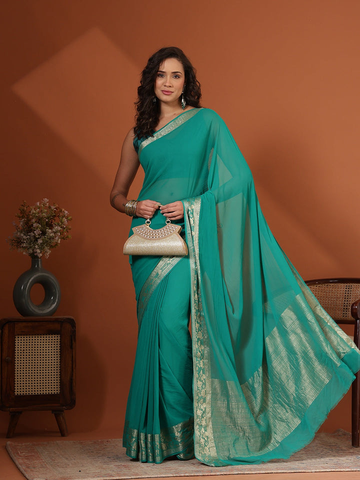 Plain Chiffon Saree