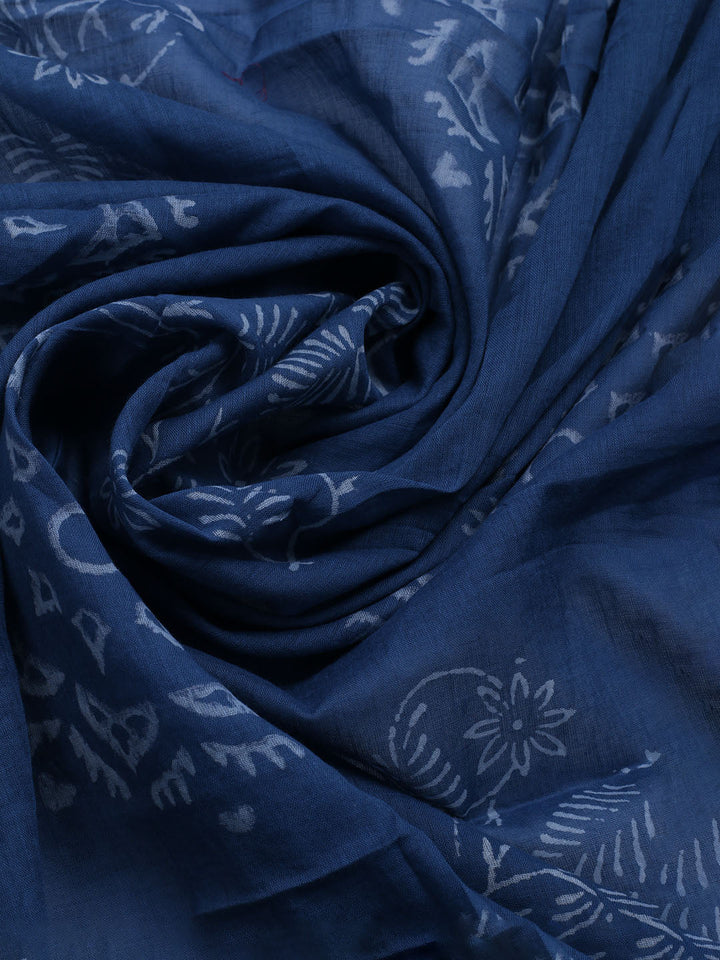 Printed Cotton Blend Unstitched Kurta With Pant &amp; Dupatta