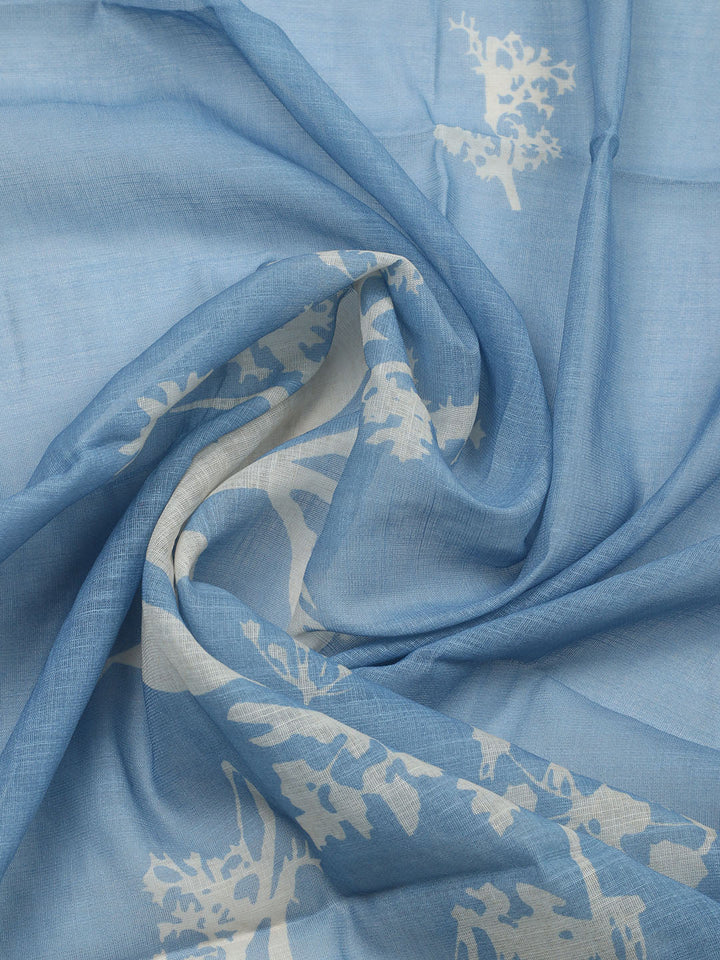 Embroidered Cotton Blend Unstitched Suit With Pant &amp; Dupatta