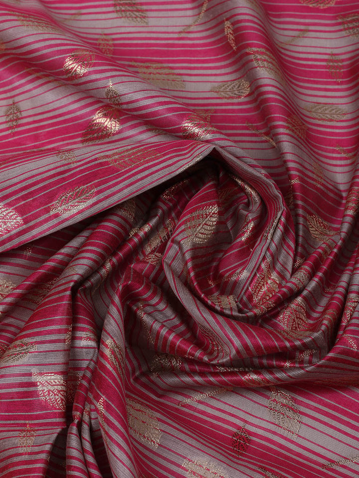 Woven Design Chanderi Unstitched Suit With Pant &amp; Dupatta