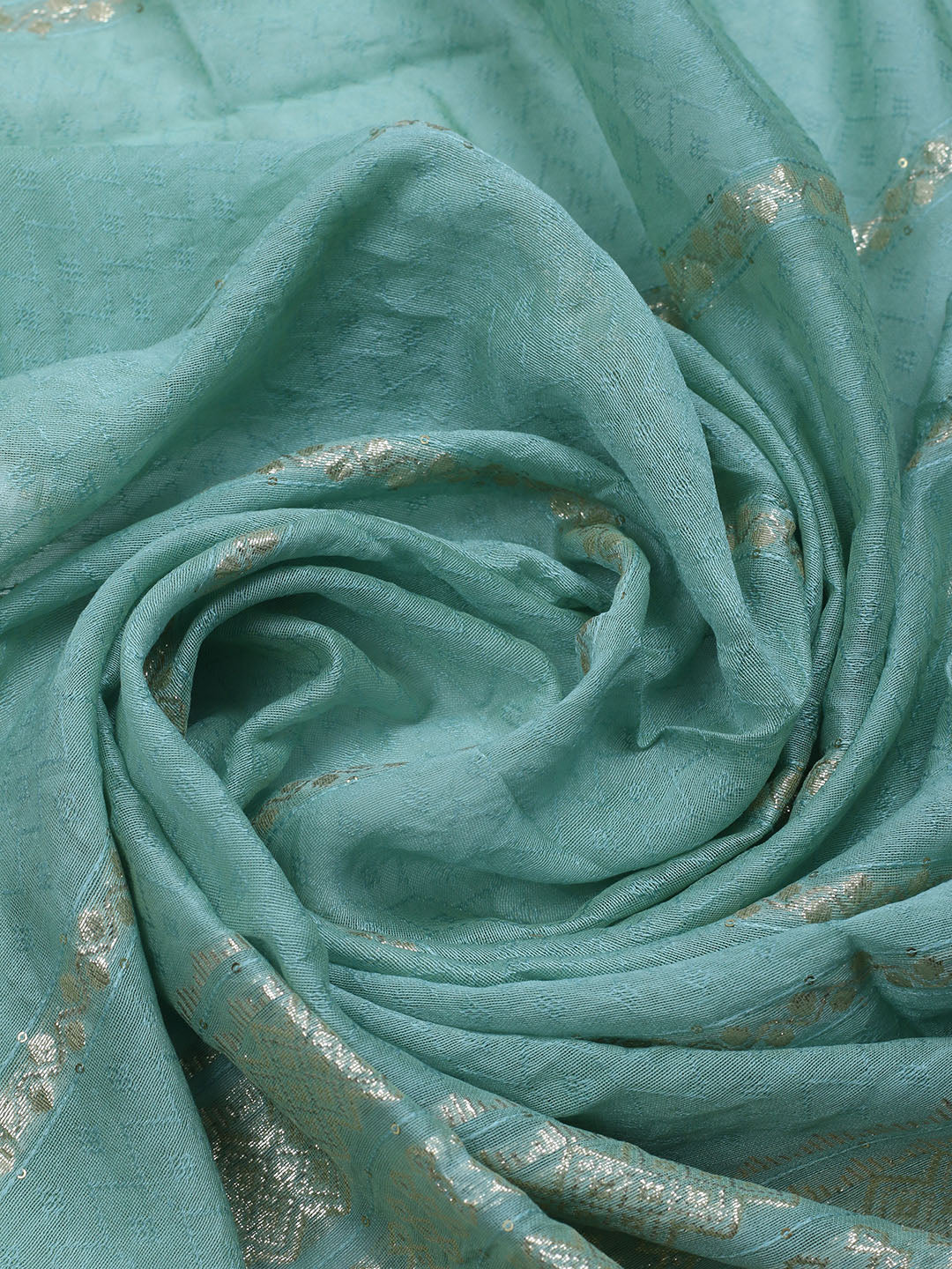 Zari Embroidered Chanderi Unstitched Suit With Dupatta