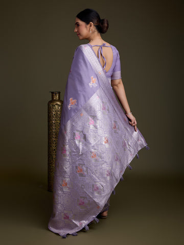 Zari Jaal Woven Art Silk Saree