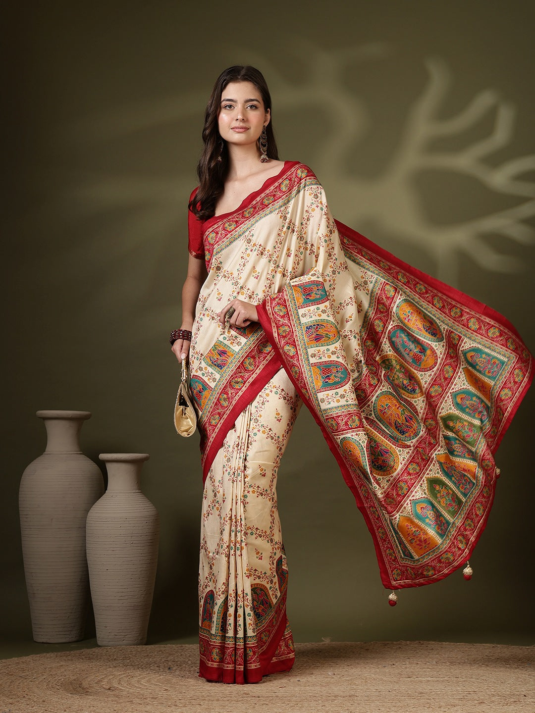 Digital Printed Art Silk Saree