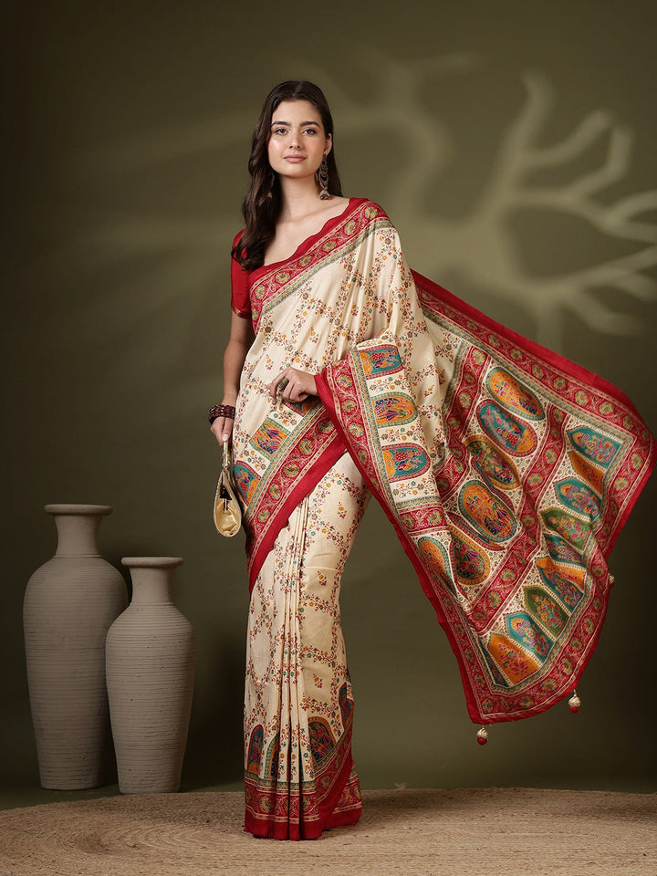 Digital Printed Art Silk Saree