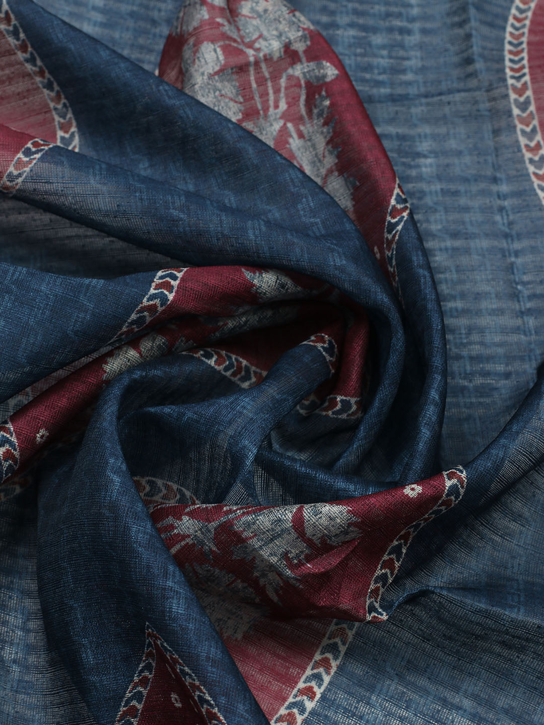 Printed Cotton Blend Unstitched Suit With Pant &amp; Dupatta