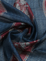 Printed Cotton Blend Unstitched Suit With Pant & Dupatta