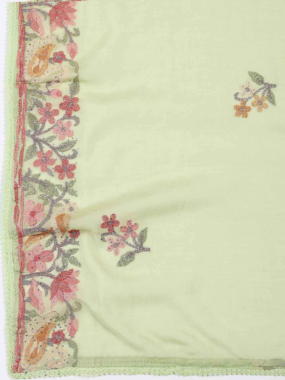 Embroidered Cotton Blend Unstitched Suit With Dupatta