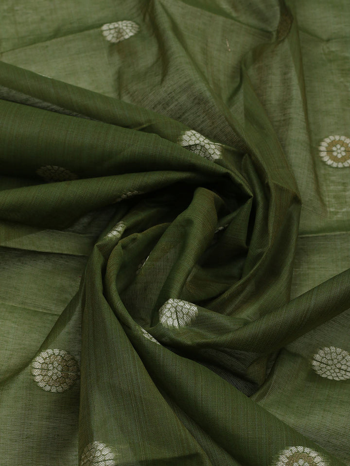 Embroidered Cotton Blend Unstitched Suit With Pant &amp; Dupatta