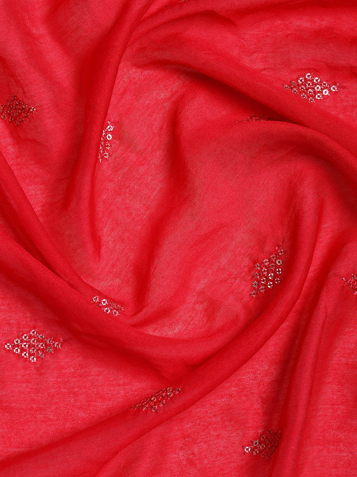 Neck Embroidered Cotton Blend Unstitched Suit With Dupatta