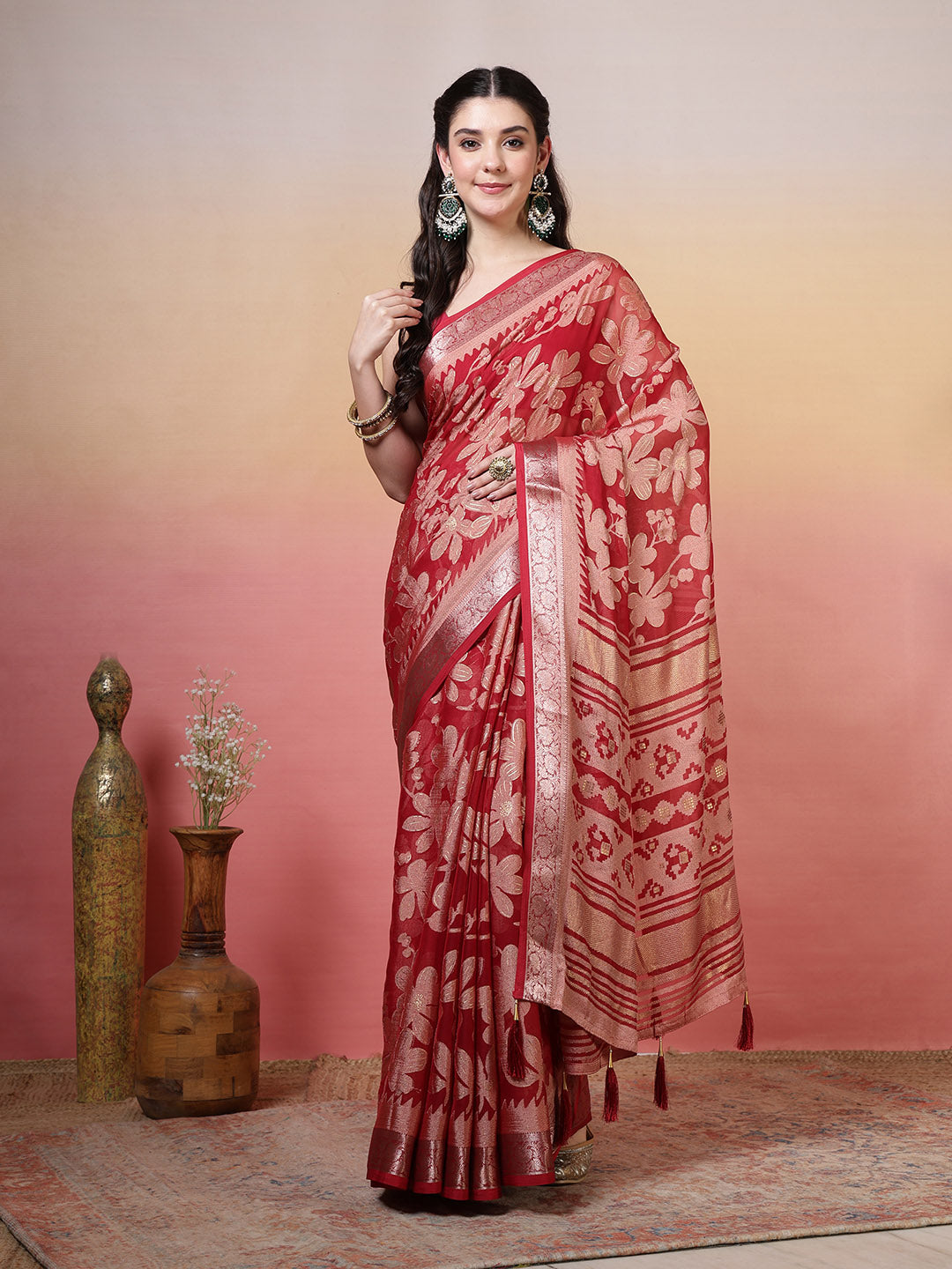 Floral Printed Georgette Saree
