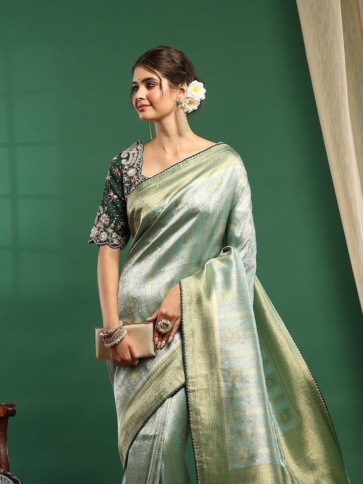 Embroidered Dola Silk Saree
