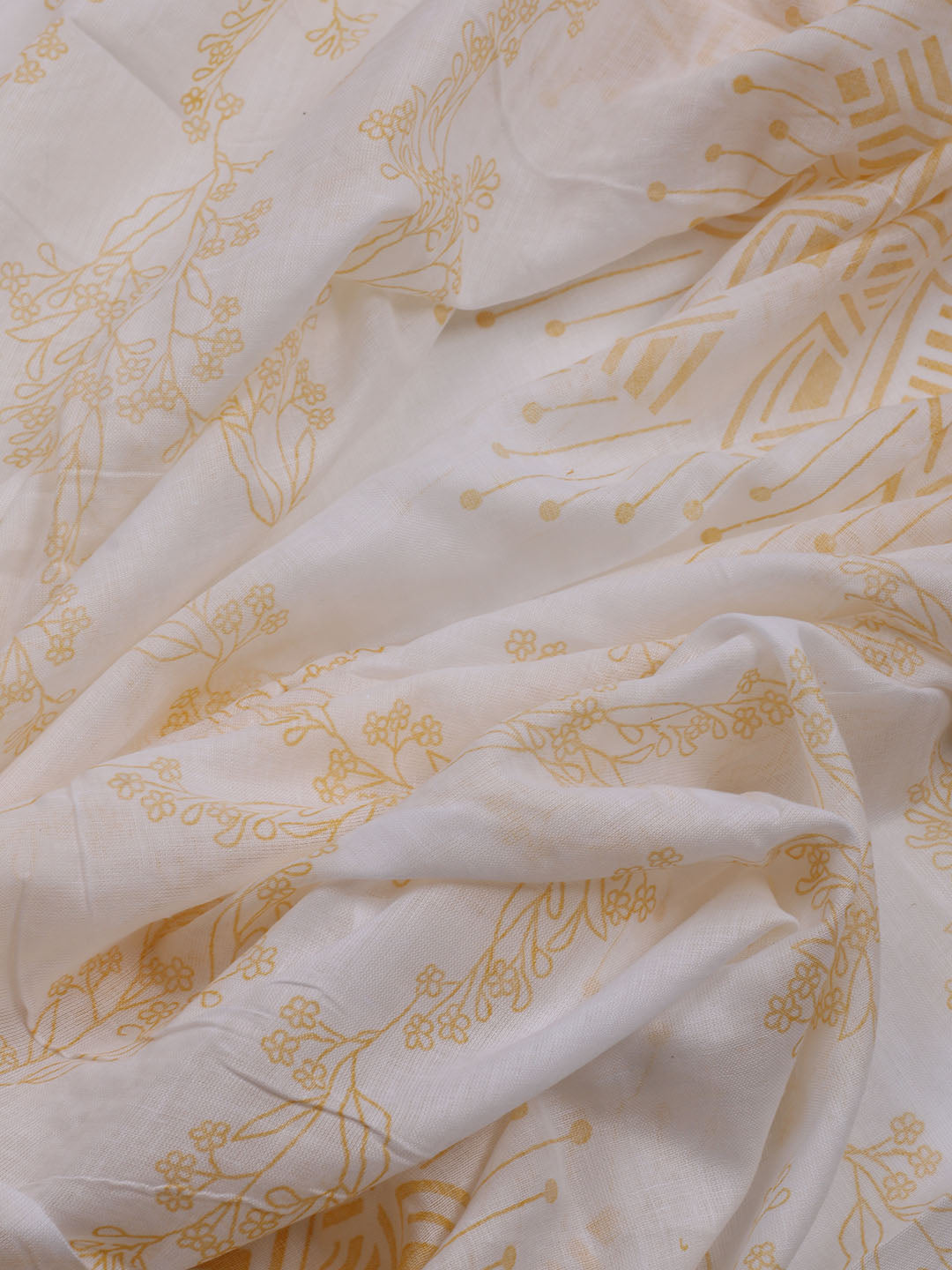 Printed Cotton Blend Unstitched Suit With Dupatta