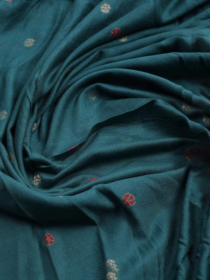Pashmina Woven Design Unstitched Kurta With Pant &amp; Dupatta
