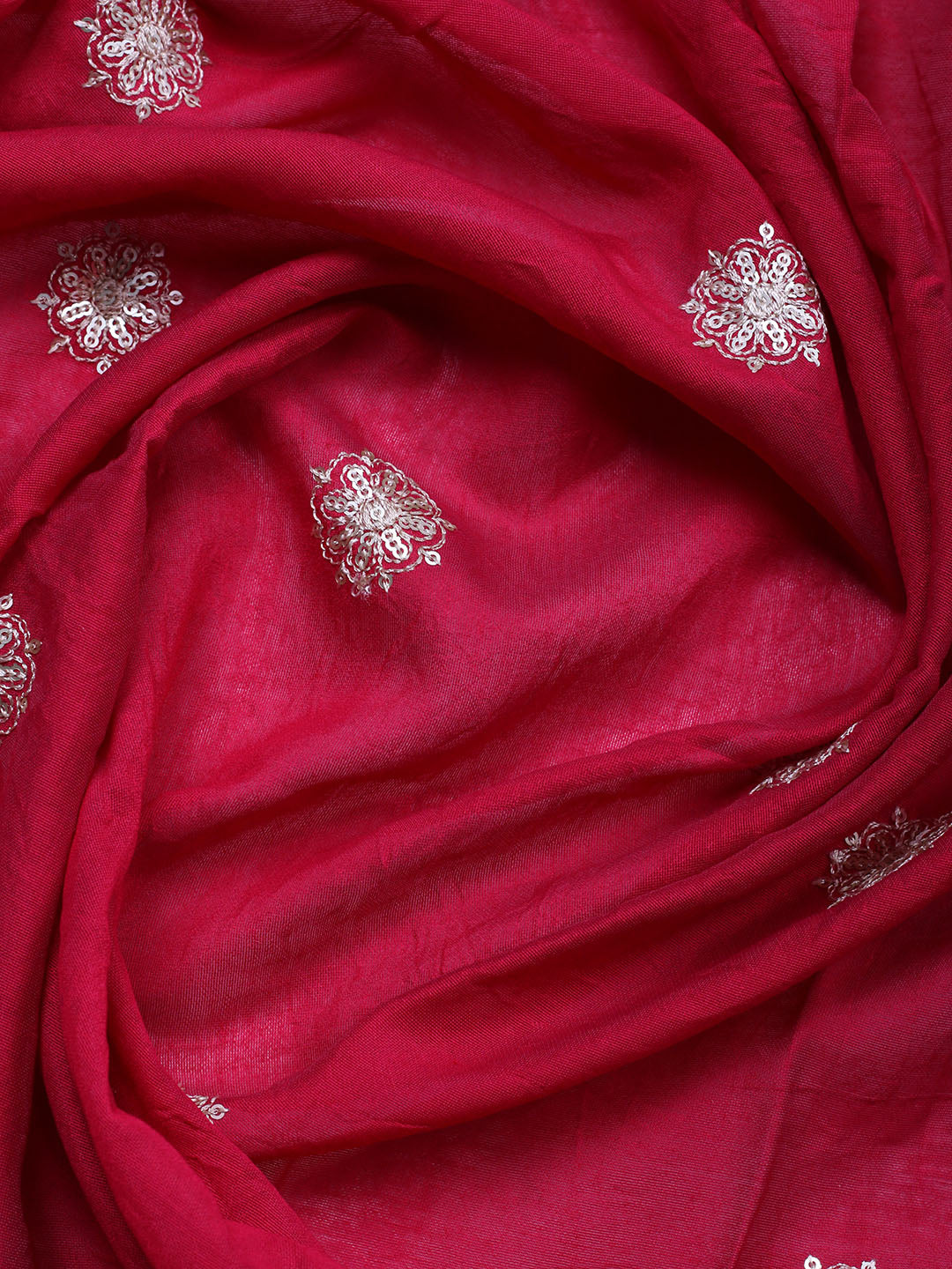 Embroidered Cotton Unstitched Suit With Pant &amp; Dupatta