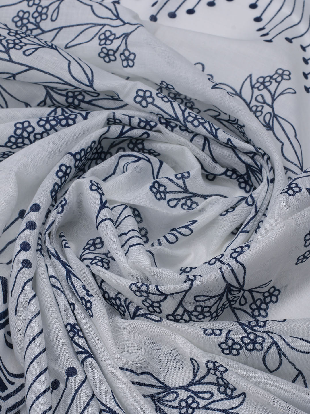 Printed Cotton Blend Unstitched Suit With Dupatta